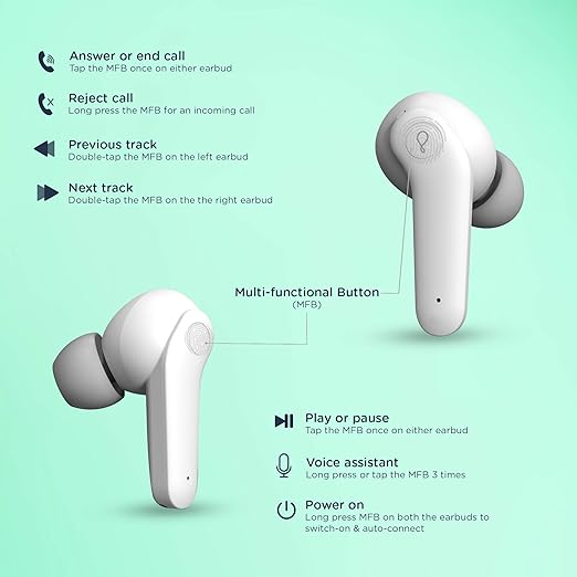 Pebble Arc TWS Earbuds with Bluetooth V5.0