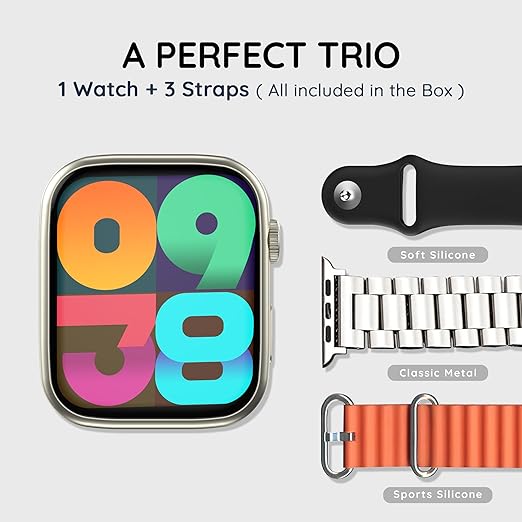 Pebble Trio 1.96" Infinite Display BT Calling Smartwatch