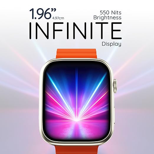 Pebble Trio 1.96" Infinite Display BT Calling Smartwatch