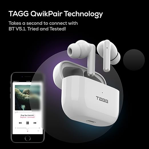 TAGG Liberty Buds Truly Wireless in Ear Earbuds with Punchy Bass and Fast Charge